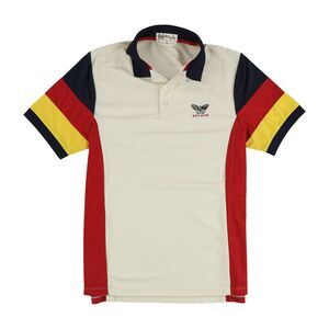 AGtawh Mens Embroidered Butterfly Polo Shirt, ivory, L